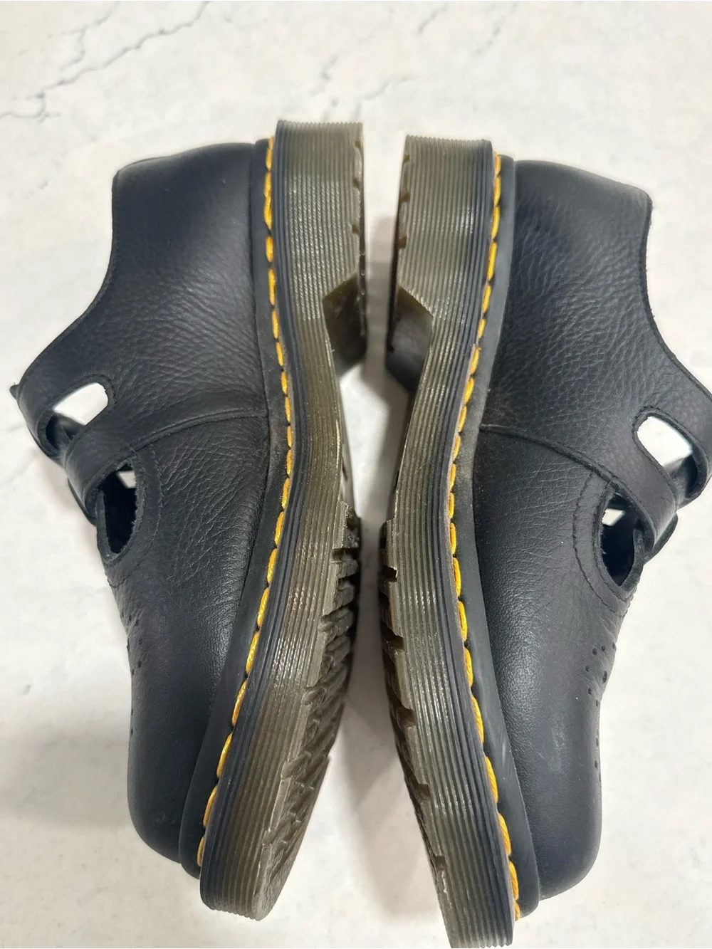 Dr. Martens Black Leather Double Strap Buckle Mary Jane Flats Round Toe 6 - Picture 6 of 9